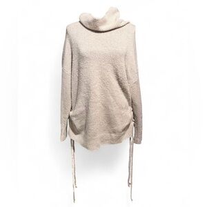 Debut Cozy Cream Cowl Neck Sweater with ties size M/L